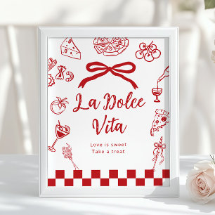 Poster La Dolce Vita L'amour est doux Baby Shower Italien