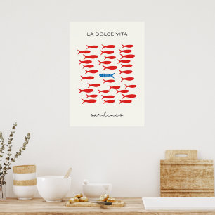 Poster La dolce vita sardines