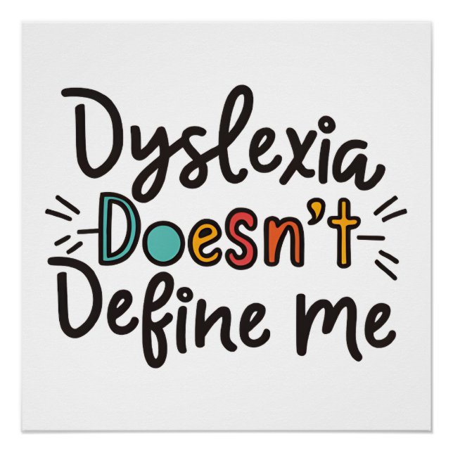 Poster la dyslexie ne me définit pas la sensibilité à la  (Devant)