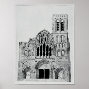 Poster La façade de La Madeleine de Vezelay