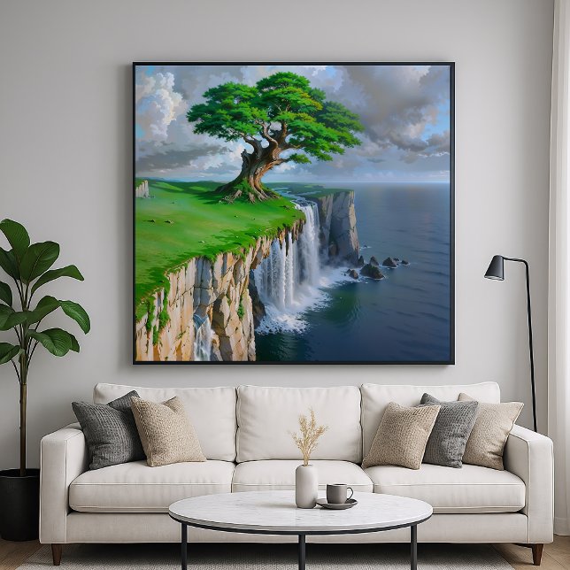 Poster La falaise de l'arbre géant - Nature Paysage Style (Créateur téléchargé)