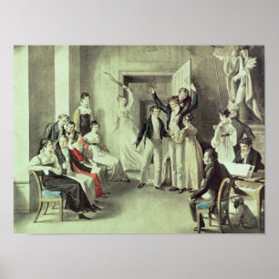 Poster La famille de Franz Peter Schubert jouant aux jeux