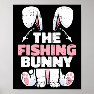 Poster La Famille De Pâques Du Lapin De Pêche Qui Corresp