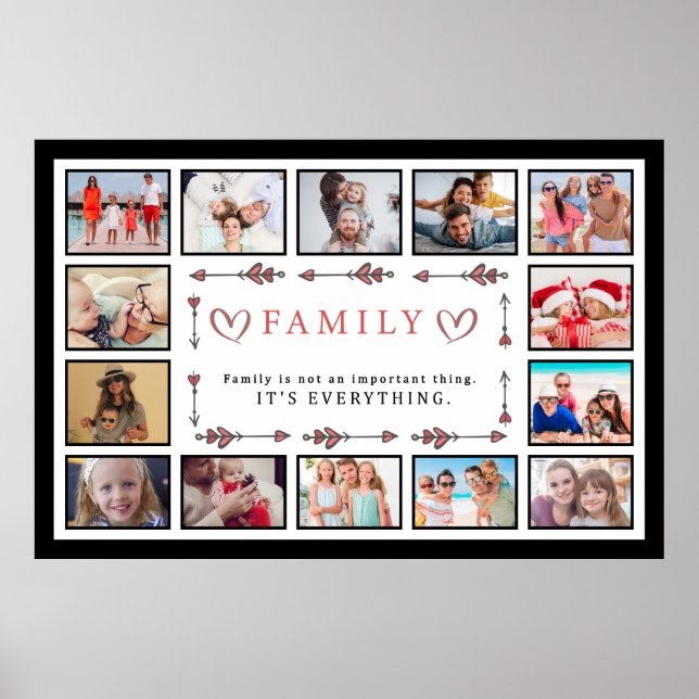 Poster La famille est tout Collage personnalisé Modèle Ac (Devant)