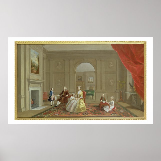 Poster La famille John Bacon, c.1742-43 (huile sur toile) (Devant)
