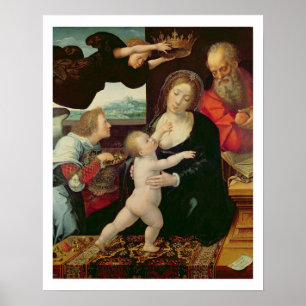Poster La famille sainte, 1522 (huile sur le panneau)