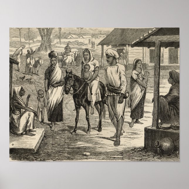 Poster La famine indienne (Devant)