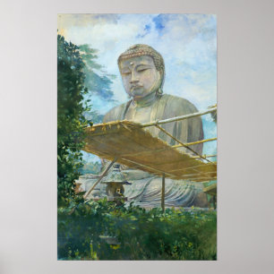 Poster La Farge - La Grande Statue De Bouddha Amida À Ka.