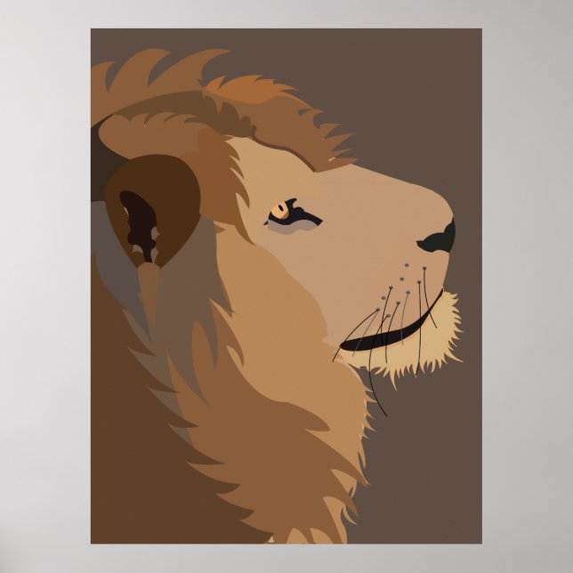 Poster La Faune Animale Lion Roi De La Jungle (Devant)