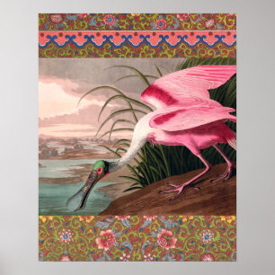 Poster La faune des oiseaux d'Audubon de Spoonbill Roseat