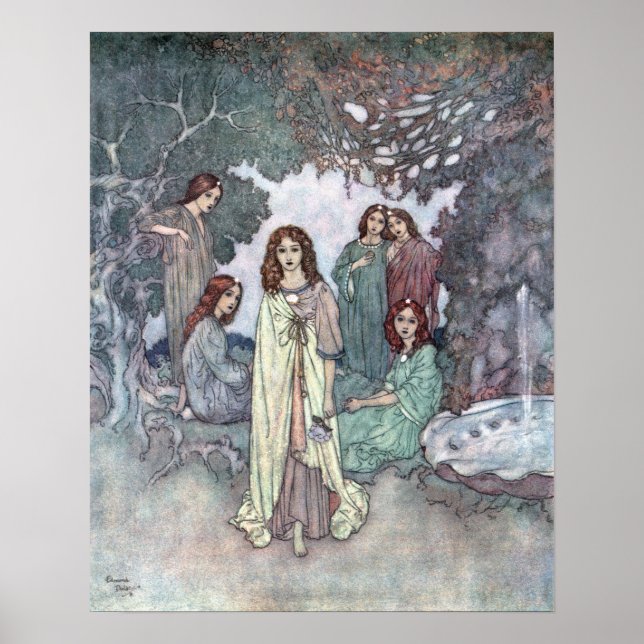 Poster La fée du jardin par Edmund Dulac (Devant)