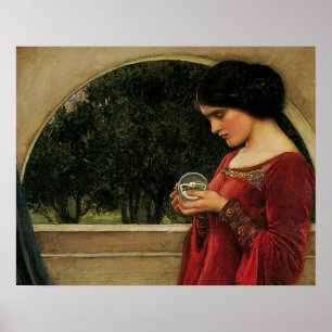 Poster La femme à la boule de cristal de Waterhouse