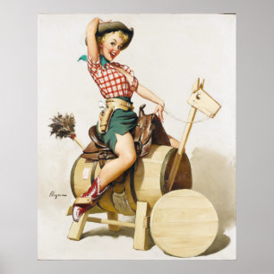 Poster La Femme À Monter La Pinceau