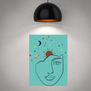 Poster La femme Abstraite et les étoiles