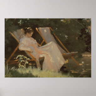 Poster La femme de l'artiste assise dans une chaise de ja