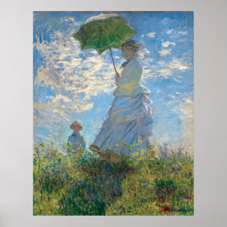 Poster La femme de Monet restaurée avec un parasol La pro