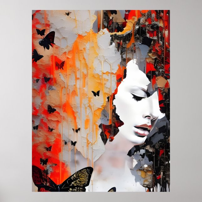 Poster La femme et les papillons (Devant)