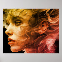 La femme voilée avec une ambiance 1974 sur un mur