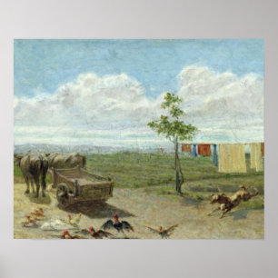 Poster La Ferme (huile sur toile)