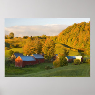 Poster La ferme Jenne à Woodstock, Vermont. Automne. 2