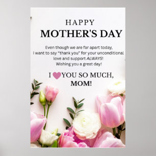 POSTER LA FÊTE DE LA MÈRE (LOIN) ACCUEILLE EN LIGNE + POS