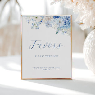 Poster La Fête des mariées Florale Bleue privilégiée