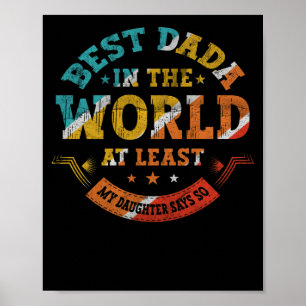 Poster La fête des pères Meilleur papa du monde dit la fi