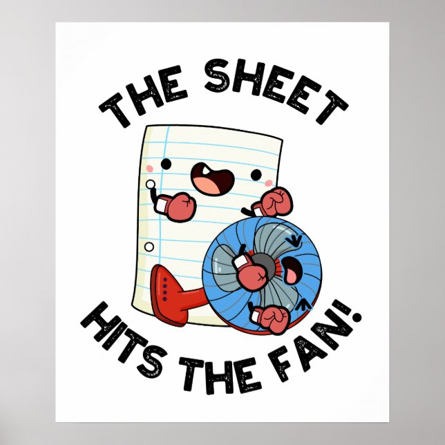 Poster La Feuille Atteint Le Fan Drôle Pun Phrase (Devant)