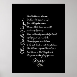 Poster La feuille de prière du Seigneur art chrétien