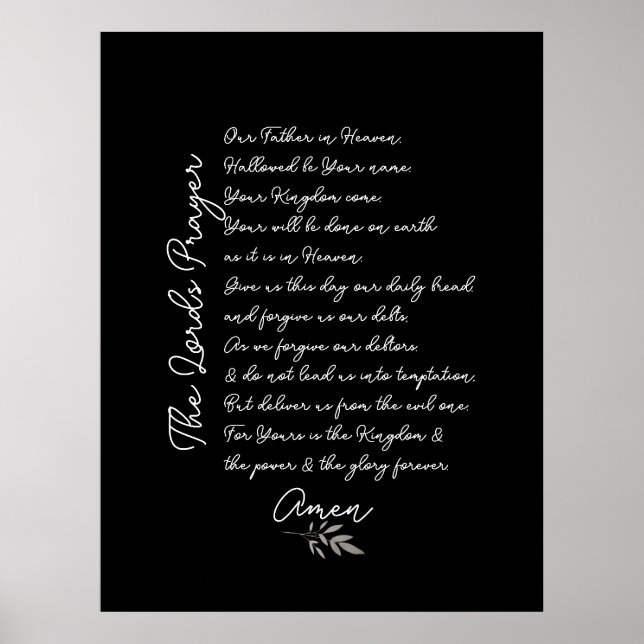 Poster La feuille de prière du Seigneur art chrétien (Devant)