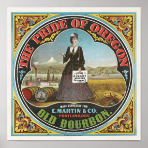 Poster La Fierté de l'Oregon, Vieux Étiquette Vintage de 