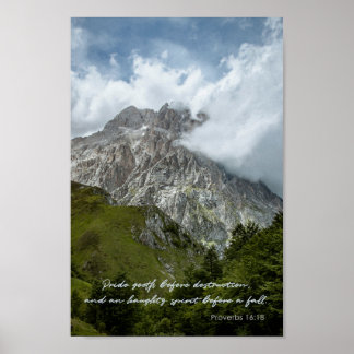 Poster La fierté se fait avant la destruction Proverbes C