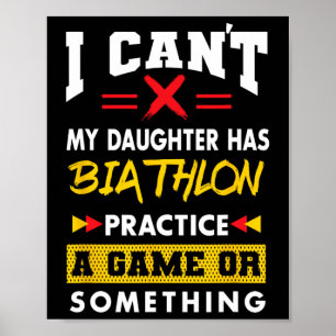 Poster La fille a le biathlon pratique Funny Parents Humo