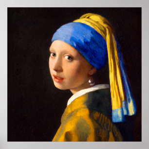 Poster La Fille au collier de perles de Johannes Vermeer