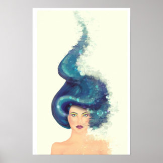 Poster La fille aux cheveux bleus
