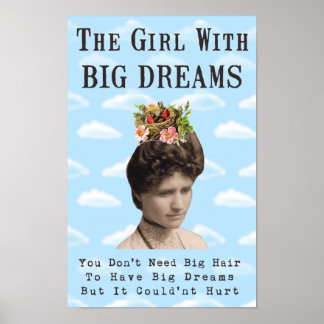 Poster La Fille aux grands rêves (et gros cheveux) Collag