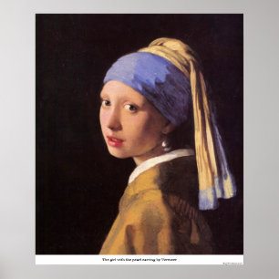Poster La fille avec la perle d'oreille par Vermeer