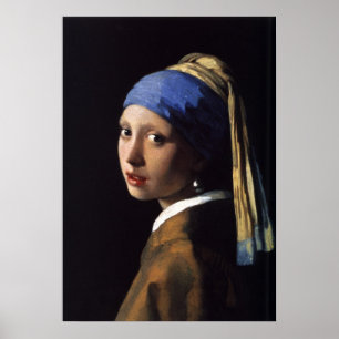 Poster La fille avec la perle oreille par Vermeer