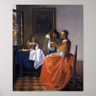 Poster La fille avec le Wineglass