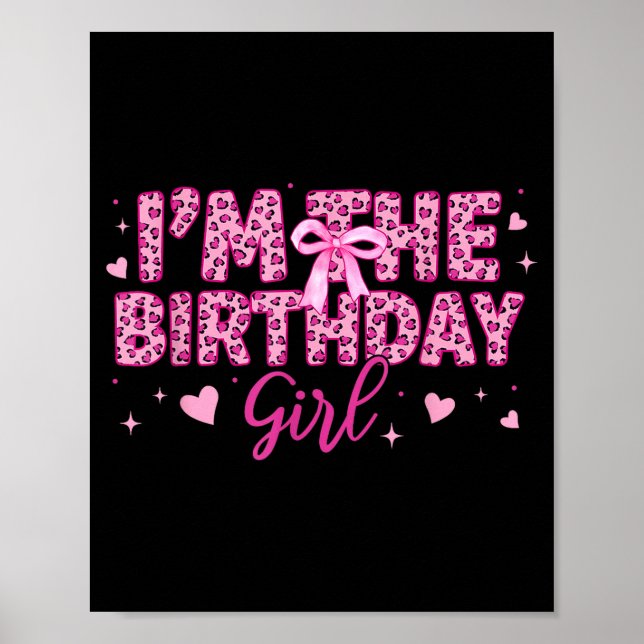 Poster La fille d'anniversaire léopard guépard rose anima (Devant)