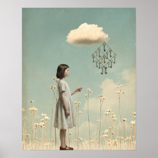 Poster La Fille et son cerf-volant clé | Livre de contes