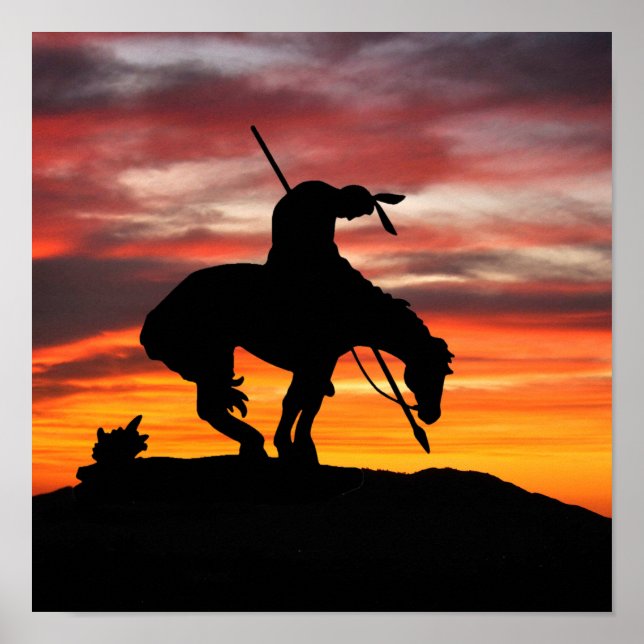 Poster La fin de la sihouette du sentier au coucher du so (Devant)