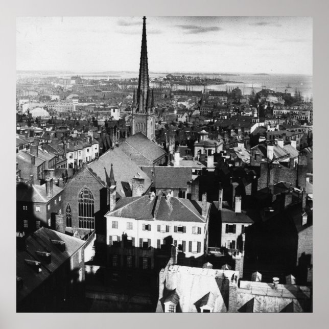 Poster La flèche décorée d'une église à Boston (Devant)
