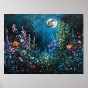 Poster La Fleur de Minuit : Une Nocturne Lumineuse
