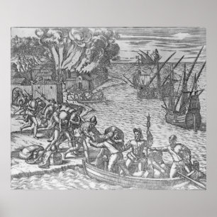 Poster La flotte française pillant