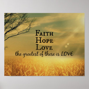 Poster La foi, l'espoir, l'amour Bible Verse Écriture