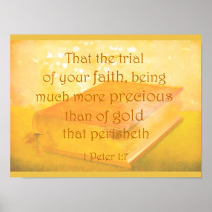 Poster La foi plus précieuse que la Bible d'or