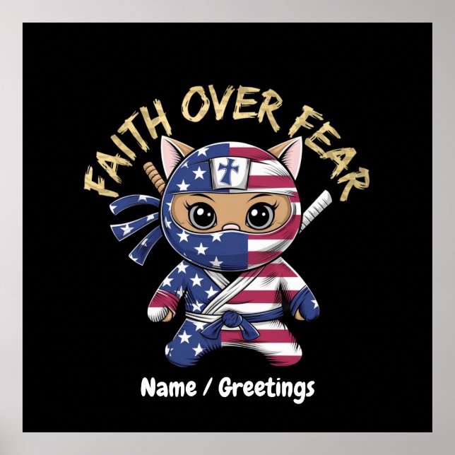 Poster La foi sur la peur Inspiration chrétienne Customis (Devant)