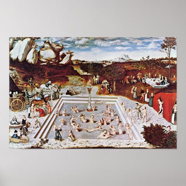 Poster La Fontaine De La Jeunesse De Cranach D. Ä. Lucas  (Devant)