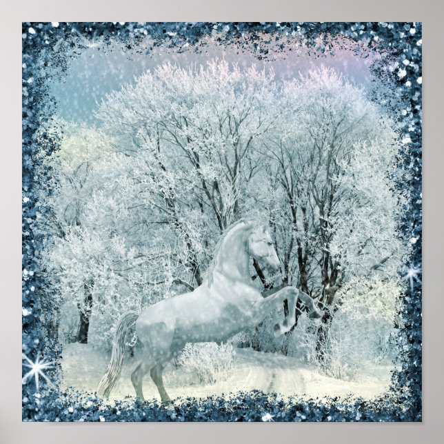 Poster La forêt de neige du Cheval Blanc (Devant)
